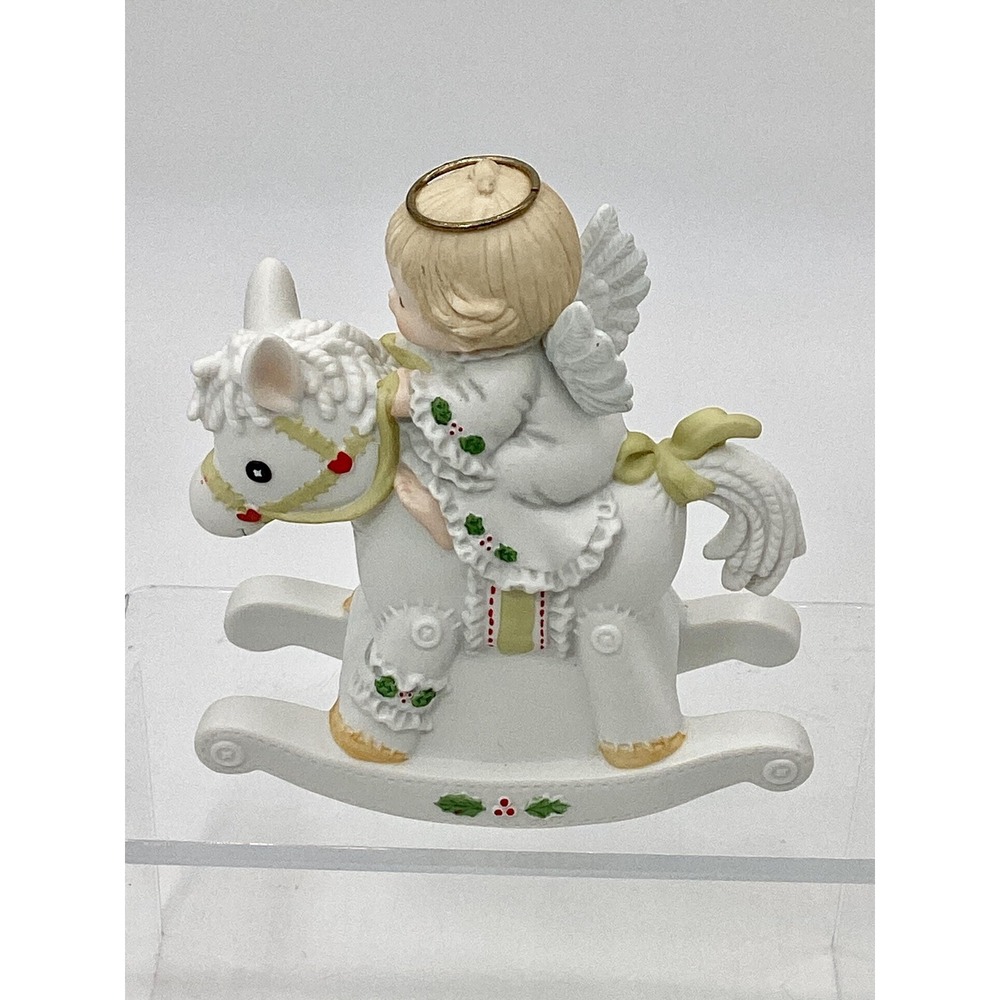 Enesco Holly Babes Angel Rocking Horse Musical Figurine, Christmas (#6.9-1118) - Picture 5 of 16